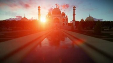 Taj Mahal'ı güzel gün batımı