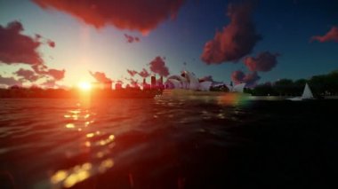 Güzel timelapse gündoğumu üzerinden Sydney Opera Binası