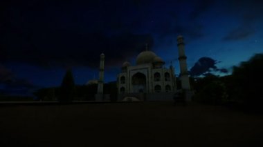 Taj Mahal, güzel timelapse gündoğumu, dolly parça