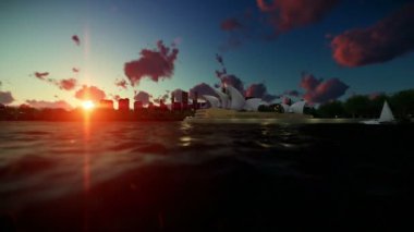 Sydney, dolly atış üzerinde güzel timelapse gündoğumu