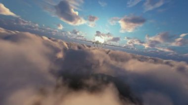 Sabah timelapse bulutların üzerinde askeri Drone başlatılması füzeleri Yakınlaştır