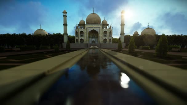 Taj Mahal on a beautiful morning — Stok Video