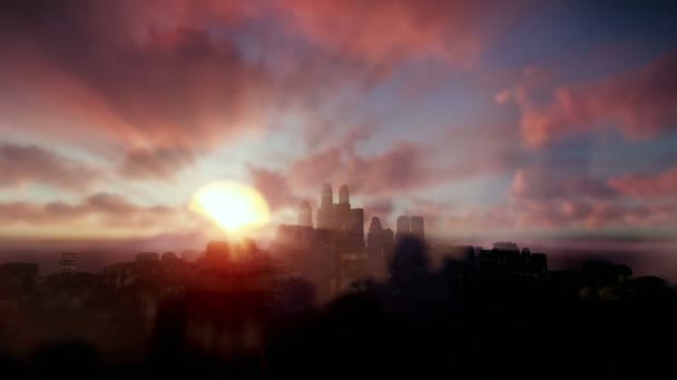 Beautiful timelapse sunrise over city — Stok Video