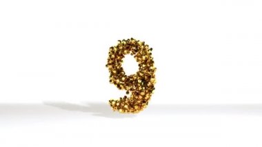 Beyaz arka planda, 10 'dan geri sayım