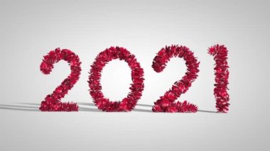 2021 Yeni Yıl tabelası gül yaprakları, levhaları, Luma Matte.mov