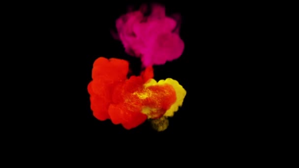 Explozie Fum Colorată Împotriva Fundalului Negru — Videoclip de stoc