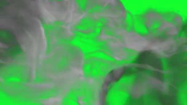 Wiszący Dym Płynący Płynnie Pętla Zielony Ekran Chromakey — Wideo stockowe