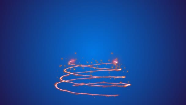 Holiday Christmas Tree Glowing Particles Loop Blue Gradient — Stock Video