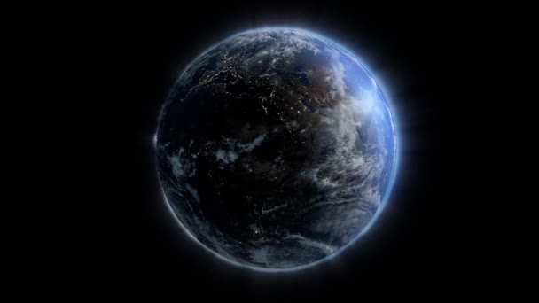 Planeta Tierra Girando Contra Negro — Vídeos de Stock