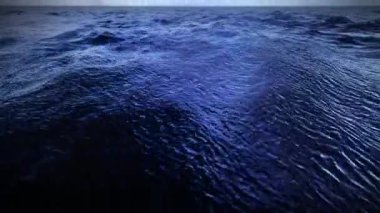 Yıldızlı gökyüzüne karşı güzel bir okyanus manzarası, kamera eğimi, 4K