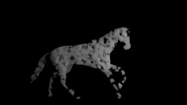 Statik dumandan yapılmış at, kusursuz döngü, Luma Matte takılı.