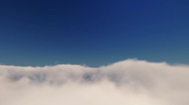 Kabarık bulutların üstündeki hava görüntüsü, 4K