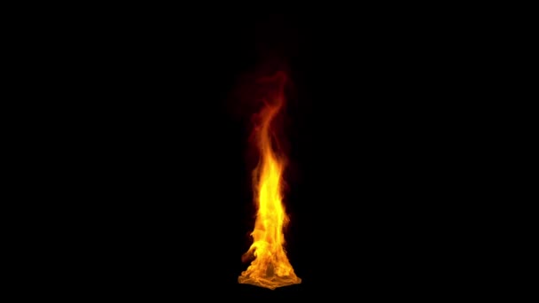 Zbliżenie Płomieni Ognia Pętla Bez Szwu Luma Matte Dołączony — Wideo stockowe