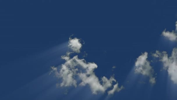 在蓝天和微光的映衬下 时间飞逝的云彩 — 图库视频影像