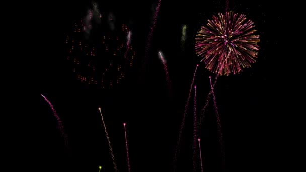 Christmas Holiday Fireworks Display Luma Matte — Stock Video