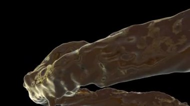 Sıcak çikolata akışının 3 boyutlu animasyonu Luma Matte ile ağır çekimde