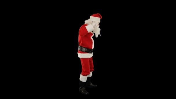 Kerstman Dansen Geïsoleerd Dans Luma Matte Bevestigd — Stockvideo