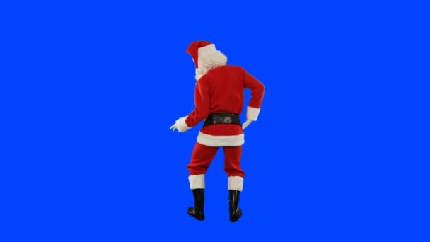 Weihnachtsmann Tanzen Isoliert Tanz Blue Screen Chromakey — Stockvideo