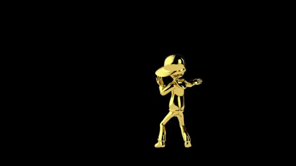 Złoty Chłopiec Tańczący Płynnie Pętli Luma Matte — Wideo stockowe