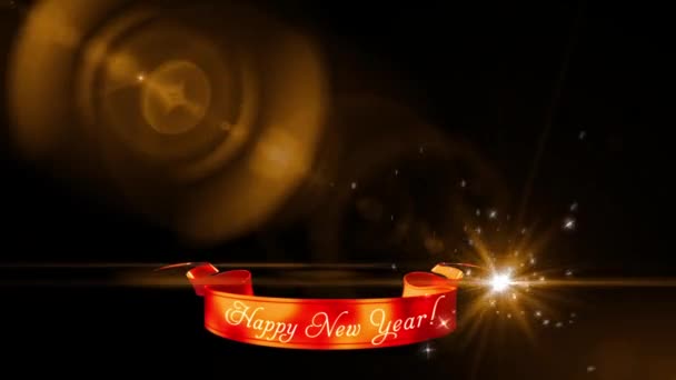 Szczęśliwego Nowego Roku Wstążka Życzenia Świąteczne Luma Matte — Wideo stockowe