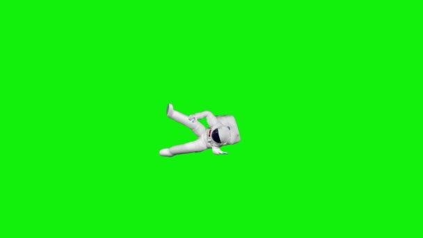 Astronauta Dançando Hip Hop Loop Sem Costura Tela Verde Chromakey — Vídeo de Stock