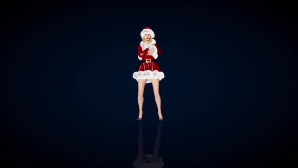 漂亮的女人 穿着圣诞套装 Luma Matte — 图库视频影像