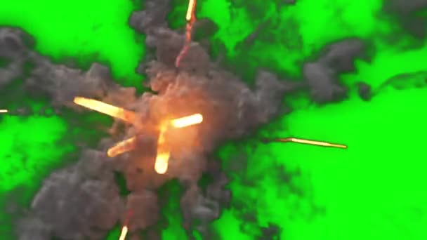 Étincelles Explosion Fumée Boucle Sans Couture Écran Vert Chromakey — Video