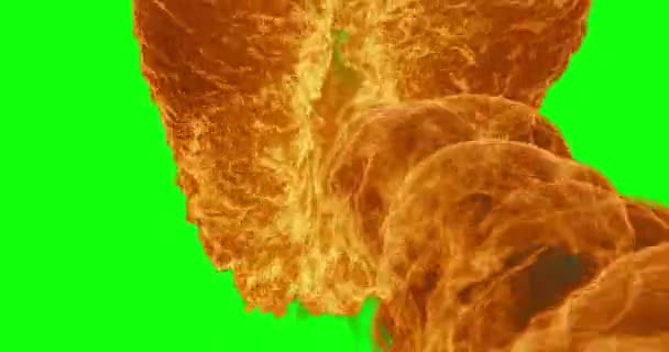 Transizione Violenta Delle Fiamme Fuoco Cromakey Dello Schermo Verde — Video Stock