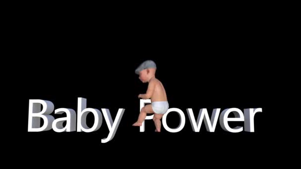 Baby Jumping Baby Power Testo Luma Matte — Video Stock