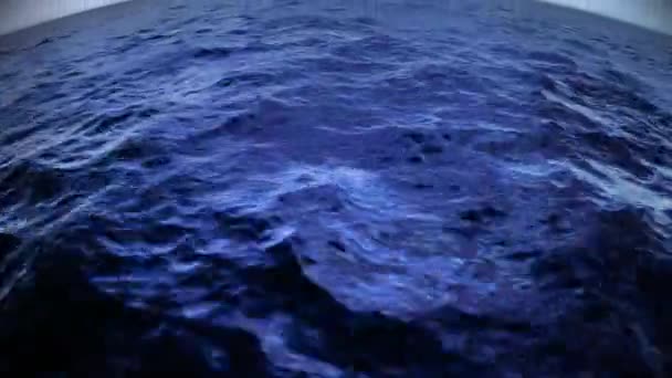 Vuelo Sobre Océano Contra Cielo Estrellado Lente Gran Angular — Vídeo de stock