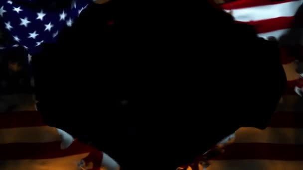 Animación Estados Unidos América Bandera Rasgada Luma Matte Adjunta — Vídeo de stock