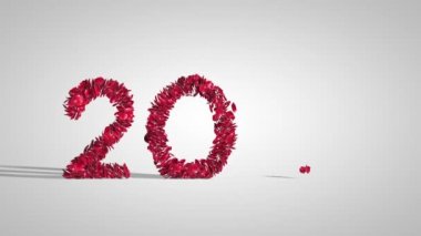 Gül yapraklarından yapılan 2021 Yeni Yıl tabelası, Luma Matte.mov