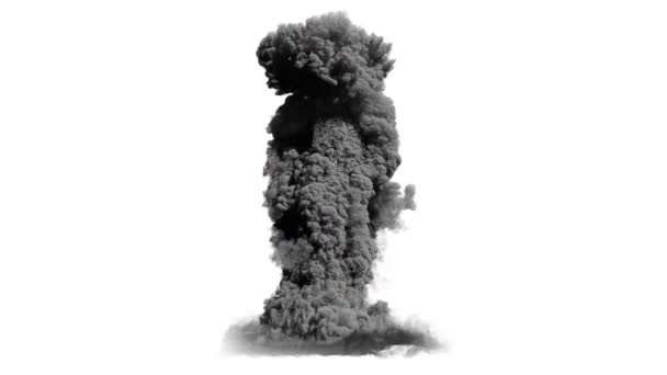 Volcán Erupción Aislada Fondo Blanco — Vídeos de Stock