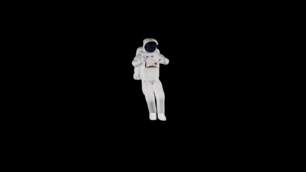 Astronaut Hip Hop Dancing Seamless Loop Alpha Channel — Stockvideo