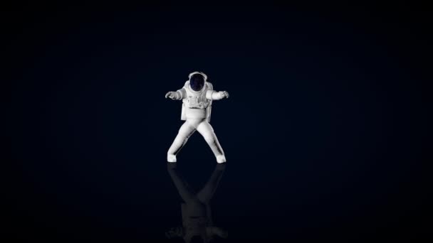 Astronaut Dancing Seamless Loop Luma Matte Csatolva — Stock videók