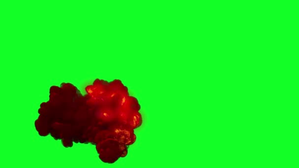 Vuurbal Met Zware Rookovergang Green Screen Chromakey — Stockvideo