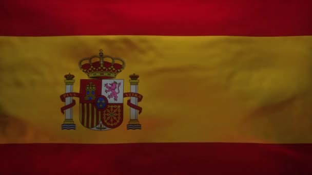 Animación Bandera España Rasgada Alpha Channel — Vídeo de stock