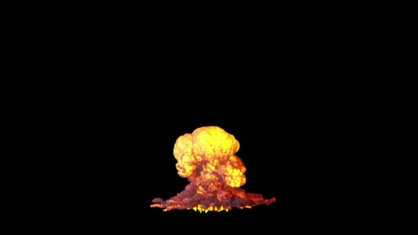 Jaderný Výbuch Zpomalen Alfa Kanál — Stock video