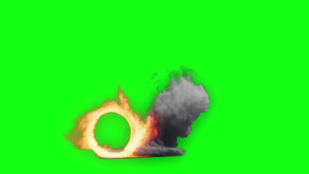 Roue Voiture Feu Écran Vert Chromakey — Video