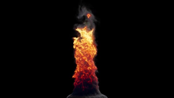 Φωτιά Ένας Ανεμοστρόβιλος Καπνού Luma Matte — Αρχείο Βίντεο