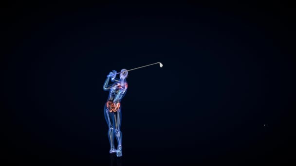 Idrottare Ray Slå Golfboll Zoom Pain Area Luma Matt Bifogas — Stockvideo