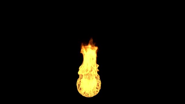 Incendio Palla Fuoco Loop Senza Soluzione Continuità Alpha Channel — Video Stock