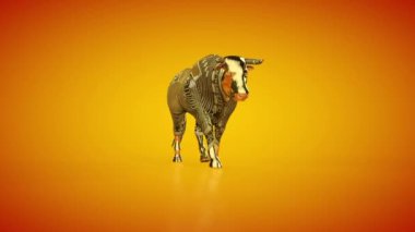 3 Boyutlu Yürüyen Boğa, Bullrun Kripto Pazarı 'nı simgeliyor.