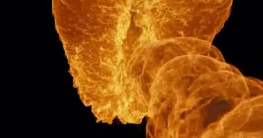 Şiddetli Yangın Alevleri Geçişi, siyah arkaplan 4K