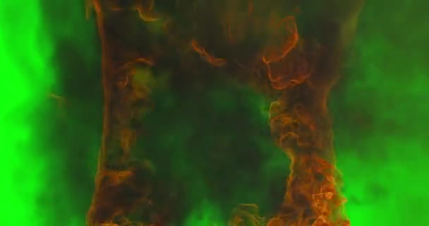 Portões Fiery Inferno Loop Sem Costura Tela Verde Chromakey — Vídeo de Stock