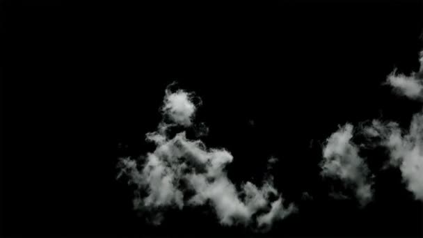 透明背景下的时间飞逝的蓬松云 阿尔法通道 — 图库视频影像