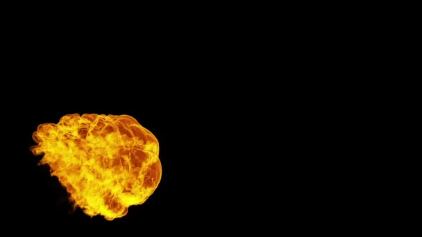 Fireball Seitenansicht Übergang Schwarzer Hintergrund — Stockvideo