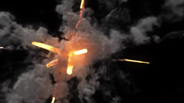 Sparks Smoke Explosion Seamless Loop Κανάλι Άλφα — Αρχείο Βίντεο