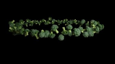 Brokoli daireler çiziyor, kusursuz döngü, Luma Matte takılı.