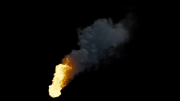 Oil Fireball Burning Heavy Smoke Seamless Loop Luma Matte — Stock Video